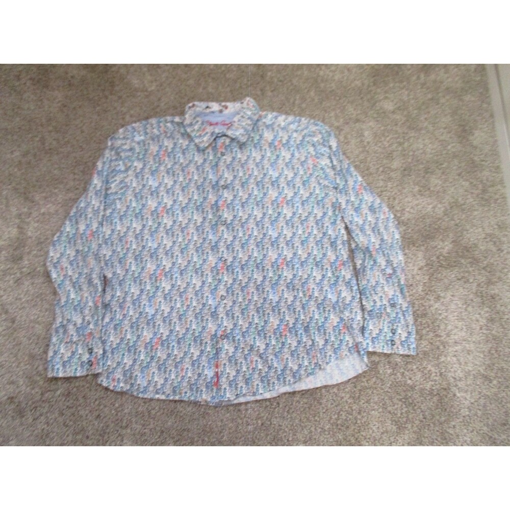 Robert Graham Men's Slauson Herringbone Sport Multi Color Shirt Size 2XL